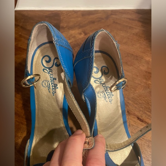 Seychelles Blue Wedge Sandals - Picture 3 of 7